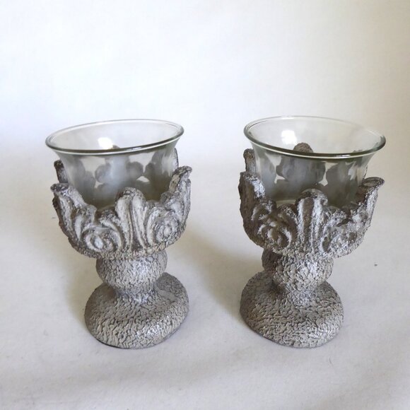 NEW GOTHIC COLUMN PEDESTAL TEA LIGHT CANDLE HOLDER SET - Picture 5 of 8